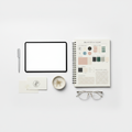 Complete Canva Branding Kit mockup showing brand style guide with logo, colour palette and fonts